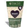 Vintage Youth KnowIT supplement package, designed to support cognitive function, with a green and beige design featuring a brain icon and text highlighting its benefits.