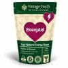 Vintage Youth EnergAid energy and vitality supplement in a resealable pouch with magenta heart and 60 capsules