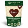 Vintage Youth Liva+ liver support food supplement in a green and cream resealable pouch containing 60 capsules